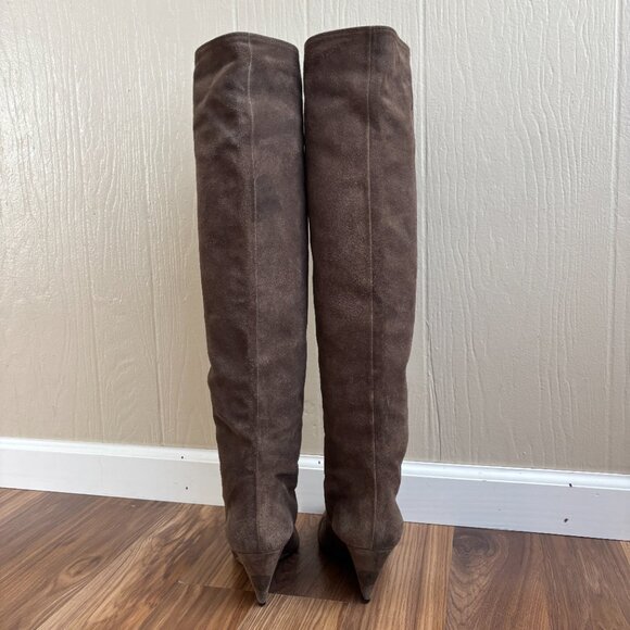 Giuseppe Zanotti Suede Knee High Slouchy Wedge Boots - Picture 8 of 16